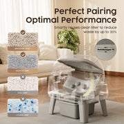 PetPivot AS12 Automatic Cat Litter Box, Self-Cleaning with Safety Sensors, Front Entry Step, Large Grey