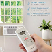 Keystone Window Air Conditioner, 6,000 BTU Cooling for 250 Sq. Ft., Remote Control, Energy Saving Modes, White, KSTAW06DE