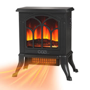 Tzumi 30387 Cozi Portable Stove Heater, Electric Heater with Life-Like 3-D Flame Effect, Dual Heat Levels, Fan-Powered Air Circulation, Black, 18 Inch