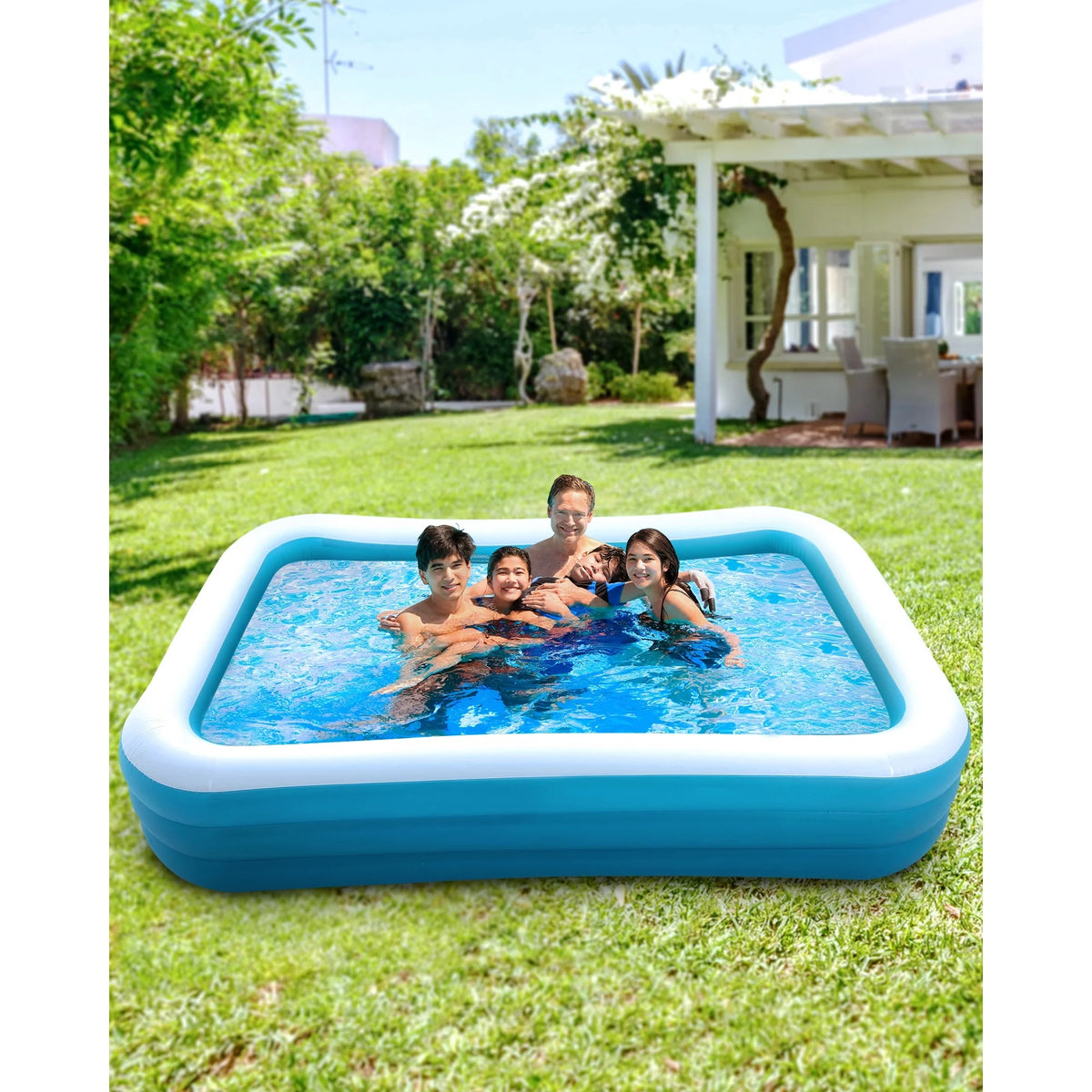 Naipo Inflatable Swimming Pool Fmaily Inflatable Pool Full-Sized Blow ...