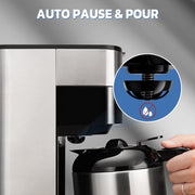 Shardor CFJ1429TD 8-Cup Programmable Coffee Maker, Stainless Steel Thermal Carafe, Strong Brew Option, Black