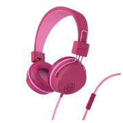 JLab JBuddies Wired Studio Headphones - Dark Pink/Pink