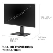 ViewSonic VG2452 24 Inch IPS FHD Computer Monitor, 100Hz Refresh Rate, USB-C with 65W Charging, HDMI, DisplayPort, Ergonomic Stand, USB Hub, Anti-Glare Screen