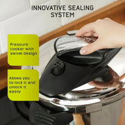 Universal 6.3 Quart/6 Liter Stainless Steel Easy Use Pressure Cooker