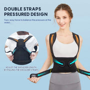 Pukitry Adjustable Back Brace Posture Corrector, Full Back Support, Breathable Mesh, Adjustable Straps, Black