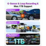 Vantrue AI 4K Dash Cam with ADAS Collision Alerts, STARVIS 2 Night Vision, PlatePix Technology, 5G WiFi, Voice Control, GPS, 24H Buffered Parking Mode, 1TB Max VT-F010030