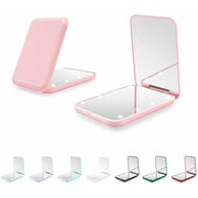 Prichor Compact Mirror 1X/3X Magnification LED Pocket Mirror with Internal Battery Mini Mirror for Purse Pocket Travel (Pink)