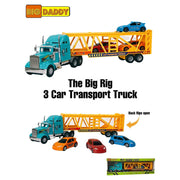 Big Daddy Big Rig Heavy Duty Tractor Trailer Transport Car Transport Toy Truck with 3 Cars