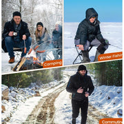 GVDV Men's Heated Hunting Jacket Kit, 5 Carbon Fiber Heat Zones, Black, XXL, 7.4V 16000mAh Battery Pack