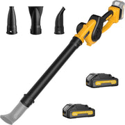 Hitofish Small Cordless Leaf Blower, 20V, 210 MPH Wind Speed, 3 Speed Modes, Includes 2 Batteries and Fast Charger, 3 Nozzles, Lightweight Handheld Yard Tool, HI-3617
