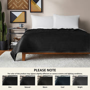Mainstays Soft Velvet Quilt, Full/Queen, Hypoallergenic Textured Horizontal Stripes, Black