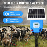 Fasttobuy SG-TT-P9Pro ATMOREA P9 Pro Solar Electric Fence Charger, 1.5J Output, 5 Miles Range, Blue