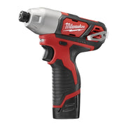 Milwaukee 2462-22 M12 12-Volt Lithium-Ion 1/4 in. Cordless Impact Driver Kit