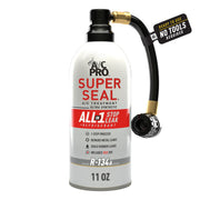 InterDynamics A/C Pro Super Seal All-In-One Stop Leak Charging Kit, 11 oz, Automotive Air Conditioning Leak Sealer, Red Dye Leak Detection, E303943201