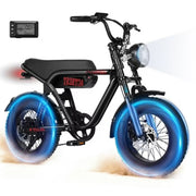 Qlife Blaze16Peak1200W Blaze 16 Electric Bike, Peak 1200W Brushless Motor, 55 Miles Range, 25 Mph Top Speed, Full Dual Suspension, 16 x 4.0-Inch Fat Tires, Disc Brakes, Black and Red