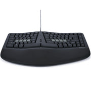 Kinesis mWave Ergonomic Mechanical Keyboard with Gateron Brown Switches, Bluetooth and USB-C Connectivity, Backlit Keys, Integrated Numeric Keypad, Black, KB150P-TAC