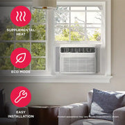 Frigidaire FHWH184WB2 115V 18,000 BTU 1,000 Sq Ft Smart Window Air Conditioner with 16,000 BTU Supplemental Heat Function - White