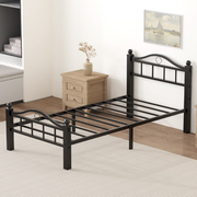 Kinsfook Twin Bed Frame, No Squeak Heavy-Duty Twin Size Bed Frame with Headboard 1500lbs Support & 12
