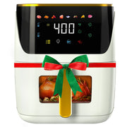 Bluebow 8.5 QT Air Fryer Large White 8 in 1 Touch Screen Visible Window 1750W