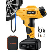 AstroAI C3 Cordless Tire Inflator Air Compressor, 12V Rechargeable Battery Powered, 160 PSI Maximum Pressure, Compact Yellow