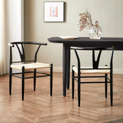 Better Homes & Gardens BH1302125171001 Springwood Wishbone Chair 2 Pack, Metal Base with Black Finish