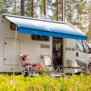 Kohree KR3616-WK RV Awning Fabric, 16 ft, 19oz Heavy Duty Premium Vinyl, Black Fade, Pull Strap Included