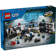LEGO City Custom Police Car Garage Building Set, Modular Design, Customizable Police Cruiser, Vehicle Turntable, 489 Pieces, Ages 6+