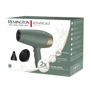 Remington Botanicals Ceramic Hair Dryer with 6 Heat Settings, Cool Shot, Ionic Technology, Green, D26A