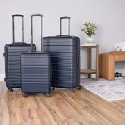 Protege Vacationer 20-Inch Carry-On Expandable Hardside Luggage, Navy Cove, 360-Degree Spinner Wheels, Key Lock, Divider Pockets