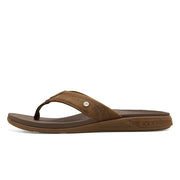 Reef Phantom Lux Men's Sandals, Toffee Leather, Phantom Foam Cushioning, Slip-On, Open Toe, Medium Width, CJ8552