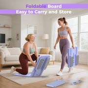 Feierdun Upgo 5 in 1 Folding Pilates Board Reformer Set, 300 lb Capacity, Portable Home Pilates, Purple, JFB-P01