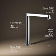 Kohler Components Deck-Mount Bath Spout, Row Design, Polished Chrome, 8-Inch Reach, Durable Metal Construction, 77987-CP
