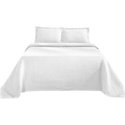 Home City Inc. Basketweave Cotton Matelass Bedspread and Sham Set, 100% Cotton Jacquard, White, King