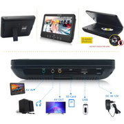 Thinkstar 10.5' Two DVD Players Dual Screen Portable Twins CD Player for Car Play a Same or Two Different Movies with 5-Hour Rechargeable Battery, 2 Mounting