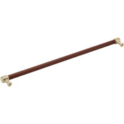 Signature Hardware Lazzara 24 Inch Center to Center Brown Leather Cabinet Hardware Pull Matte Black 954067-24