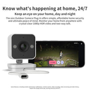 onn Outdoor Surveillance Camera, 1080p HDR Video, Night Vision, Two-Way Talk, Google Home Compatible, Waterproof, Wi-Fi and Bluetooth Enabled
