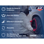 K & K Automotive Snow Socks for Tires, XX-Large