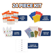 Elmer's Color Wheel Slime Kit, 24 Piece Set with Premade Slime, Clay Color Pigments, Scents, Mix-Ins, and Labels