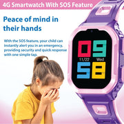 Accutime Hello Kitty iTime 4G Kids Smart Watch with Calling, Messaging, GPS Tracking, Secure Monitoring, Purple