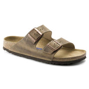 Birkenstock Arizona Soft Footbed Men's Sandal, Oiled Leather, Tobacco Brown, Adjustable Buckle Straps