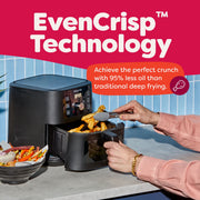 Instant Pot 4Qt Vortex Mini Air Fryer, 6-in-1 Programmable with EvenCrisp Technology, Black, 4 Quart, 140-3221-01B