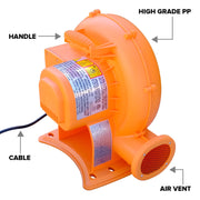 Sportspower Heavy Duty 750W Electric Air Blower, 1.0 HP, 590 CFM, Orange, 25 ft Cord, INF-2703