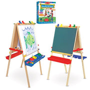 Melissa & Doug 1282 Deluxe Standing Art Easel Dry-Erase Board, Chalkboard, Paper Roller
