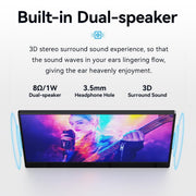 Mayceyee 15.6 Inch Portable Monitor, FHD 1080P IPS Display, USB-C and Mini-HDMI, Travel-Friendly with Kickstand, White, A156C2H
