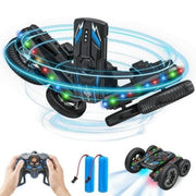 PETTEENMATE RC Stunt Car for Kids 360 degree Rotating 4WD Off-Road RC Cars w/Headlights Music