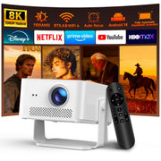 Magcubic Smart Projector HY450MAX, 8K Support, Native 1080P, Android 14 TV OS, Auto Focus, 1100 ANSI Lumens, WiFi 6, 12W HiFi Stereo, HDR10+, 1.0:1 Throw Ratio, White