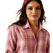 Ariat Billie Jean Women's Long Sleeve Button-Down Shirt, Delilah Plaid, 2XL, 100% Cotton, 10055217