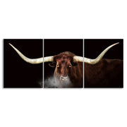 Scott Kennedy Winter Longhorn Triptych Block Mounted Panel 3-Piece Set - 16