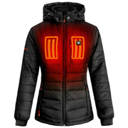 ActionHeat 5V Battery Heated Insulated Puffer Jacket with Hood - Black - L
