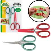 Sprout Cups Baby Feeding Scissors Set of 2, Stainless Steel Blades with Safety Covers, Red, Portable for Babies and Toddlers SPC_FS_673